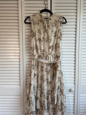 1. State Cream Dress with Taupe Floral Print (ONLY WORN TWICE)